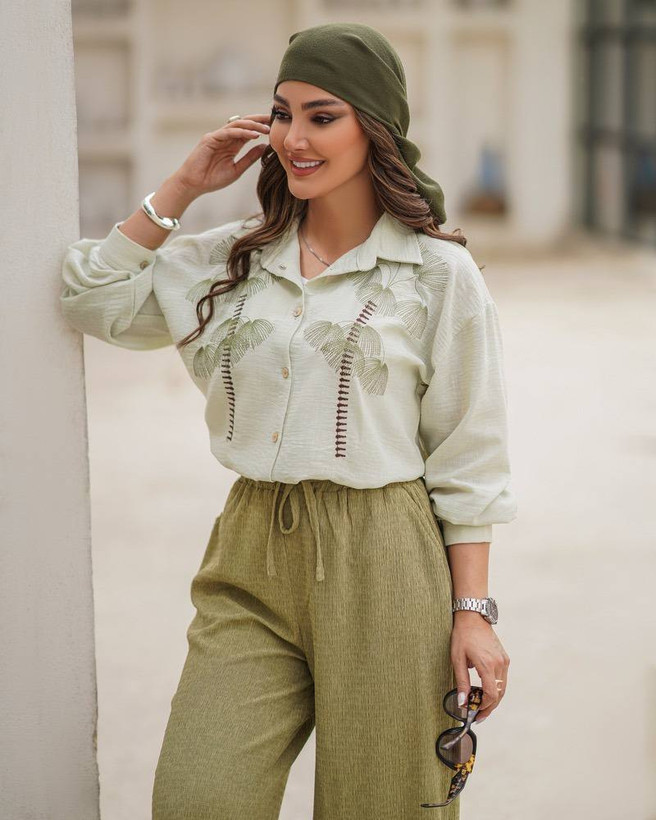 شومیز و شلوار پالم کد ۰۲۶۳